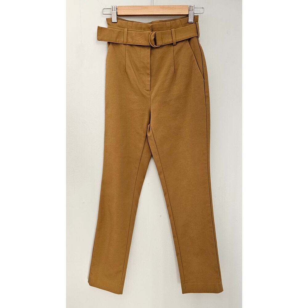 Babaton Zayden Belted  Pant Trouser Straight Leg Ankle Womens Sz 4 - Picture 4 of 11